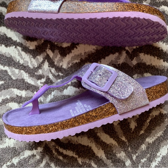 Lily & Dan—Purple Sparkle Glitter T-Strap Buckle Sandals (Size 11/12) - Picture 4 of 6